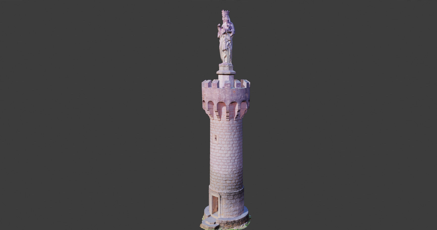 PBR Tower Old Monument Statue Photoscan Low-poly 3D model_9