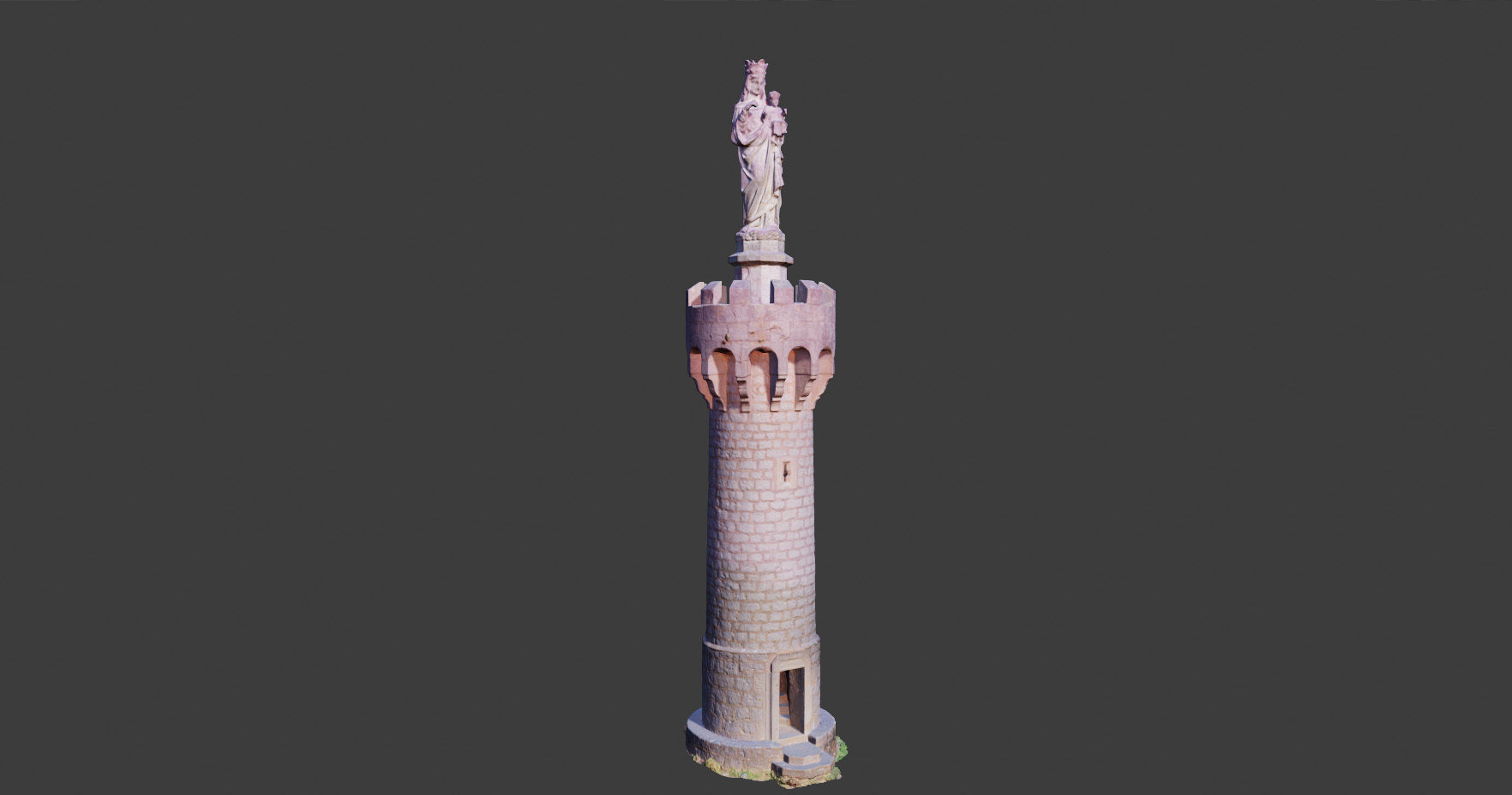 PBR Tower Old Monument Statue Photoscan Low-poly 3D model_11