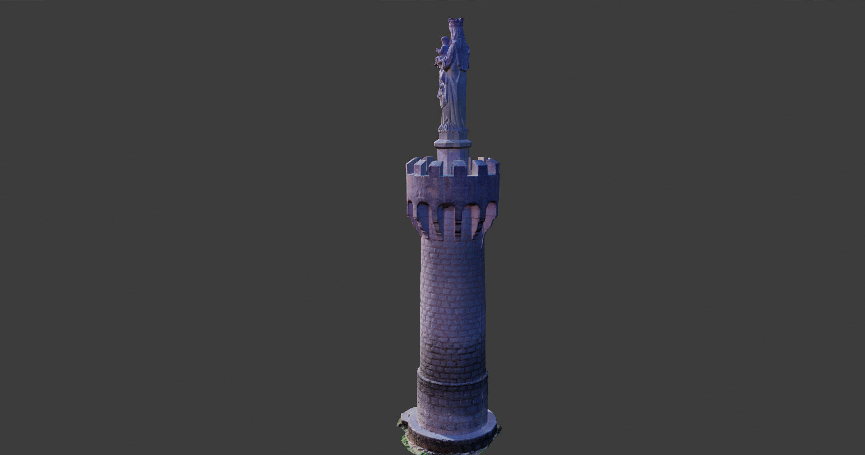 PBR Tower Old Monument Statue Photoscan Low-poly 3D model_7