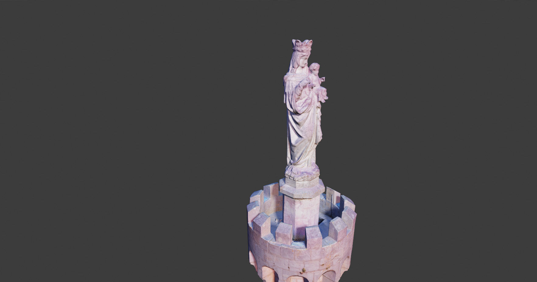PBR Tower Old Monument Statue Photoscan Low-poly 3D model_15