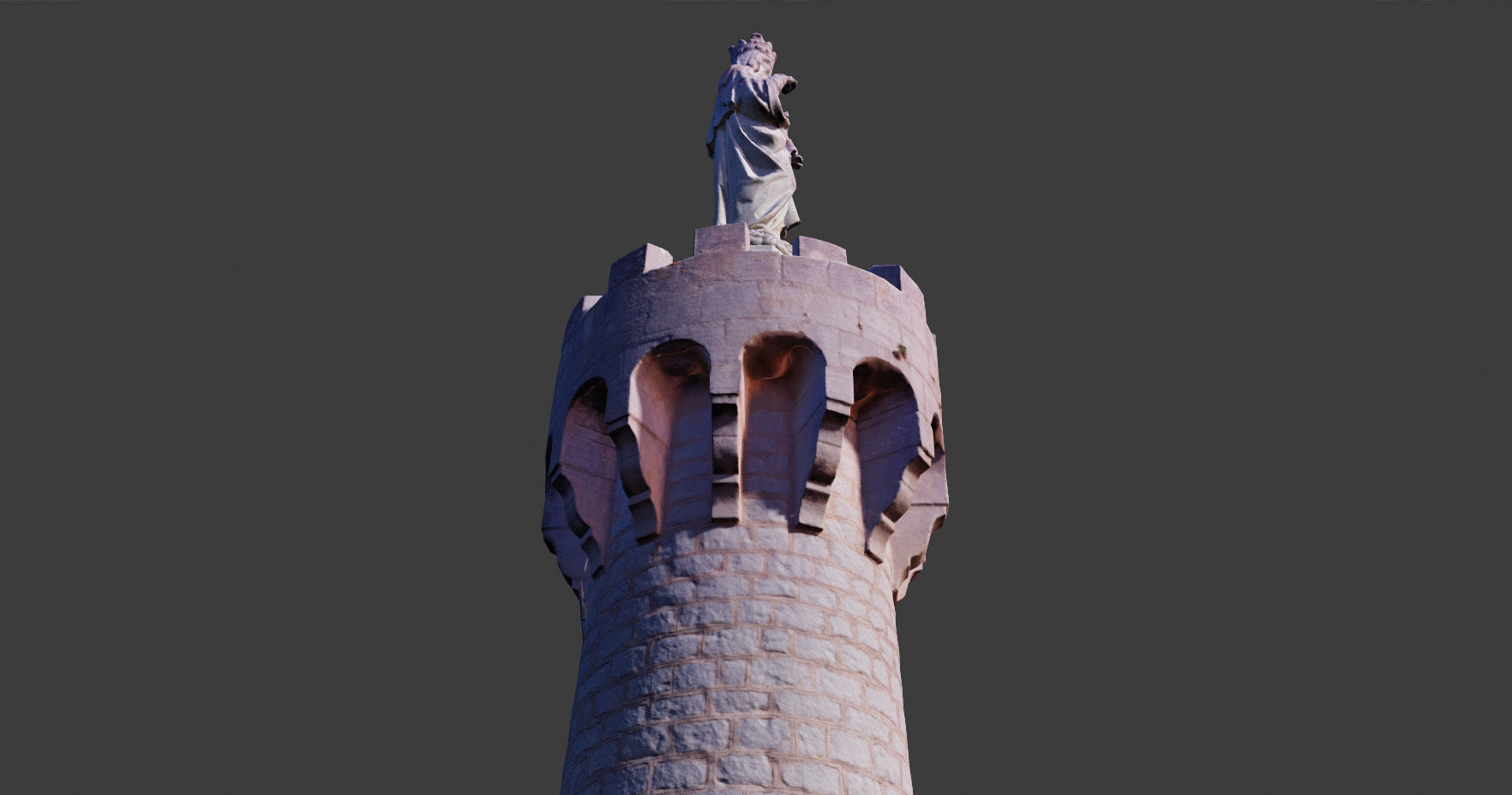 PBR Tower Old Monument Statue Photoscan Low-poly 3D model_18