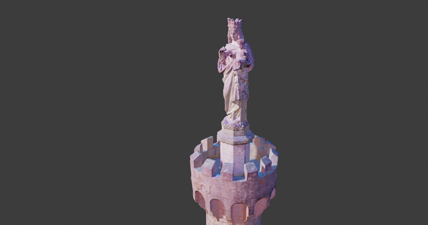 PBR Tower Old Monument Statue Photoscan Low-poly 3D model_14