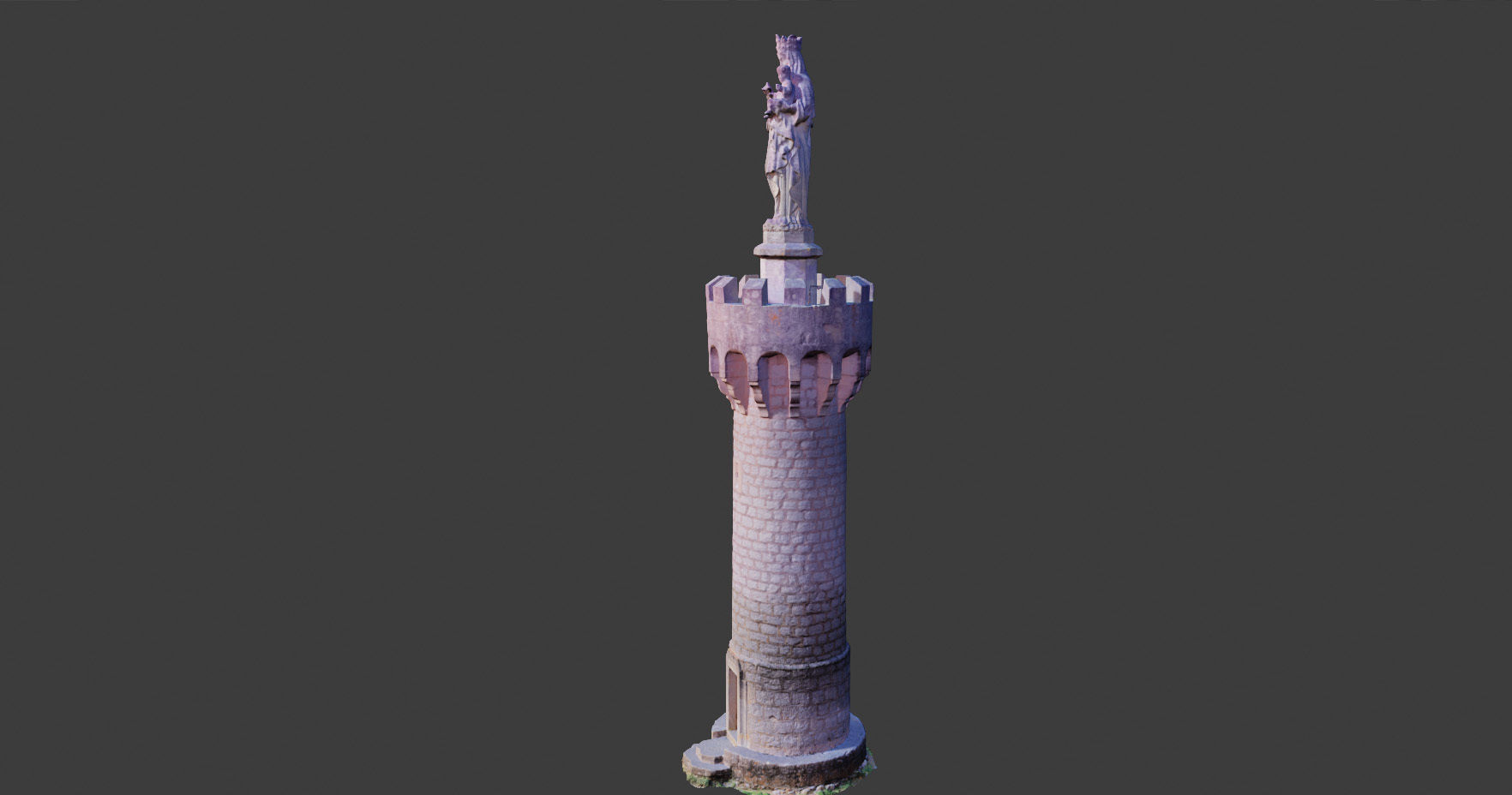 PBR Tower Old Monument Statue Photoscan Low-poly 3D model_8
