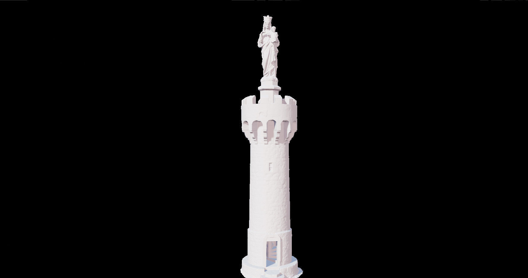 PBR Tower Old Monument Statue Photoscan Low-poly 3D model_2