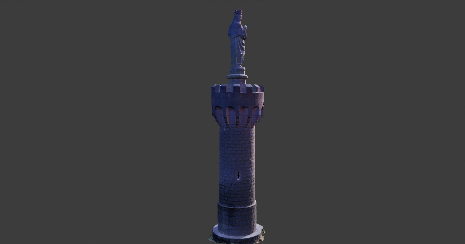 PBR Tower Old Monument Statue Photoscan Low-poly 3D model_5