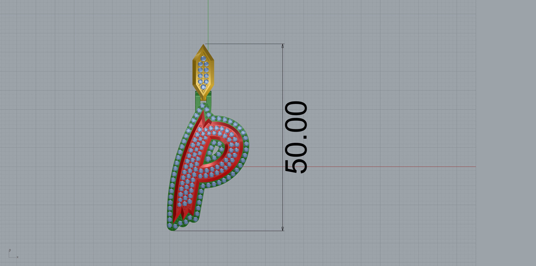 Sketch Font P 3D print model_8