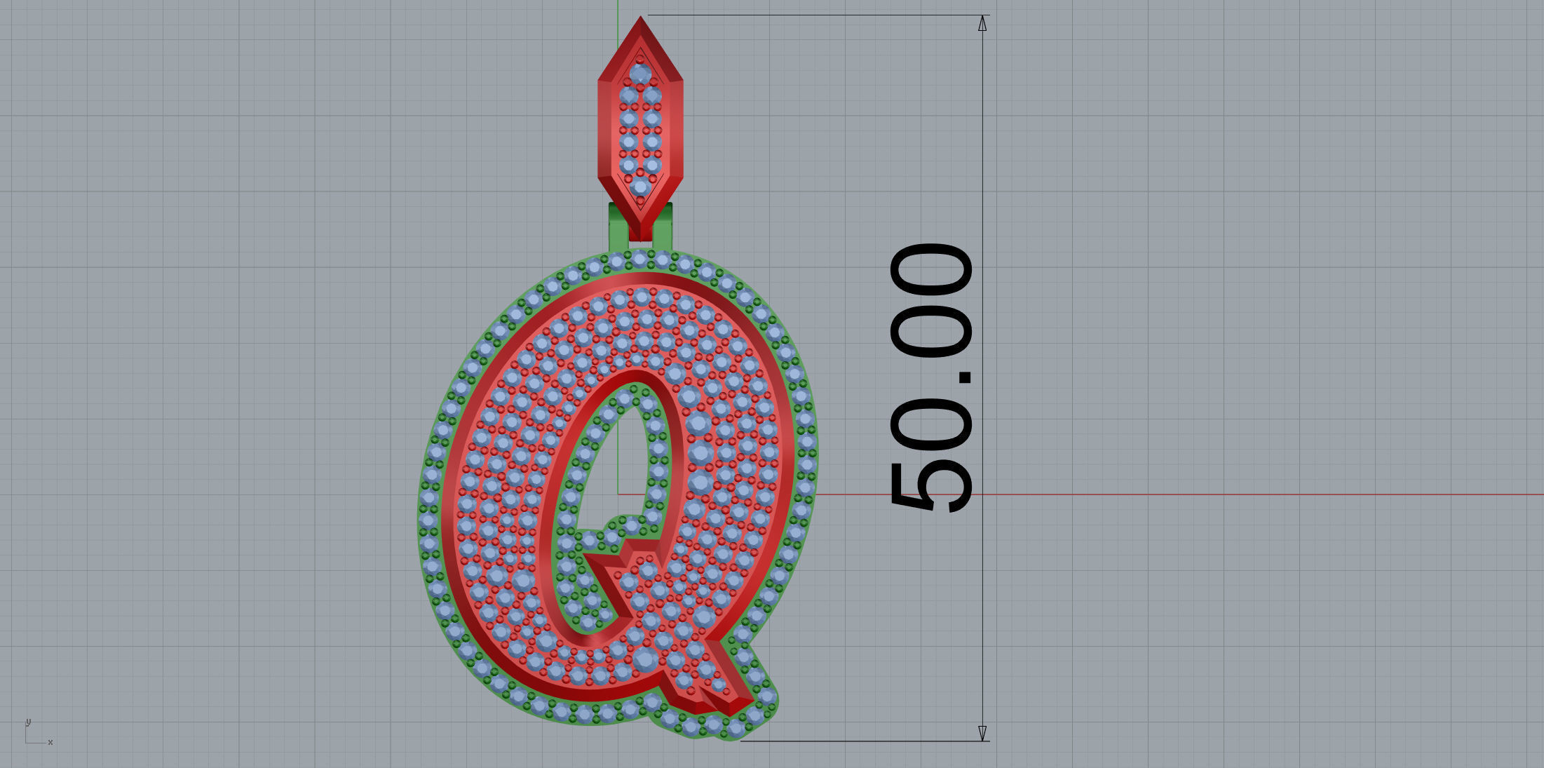 Sketch Font Q 3D print model_8