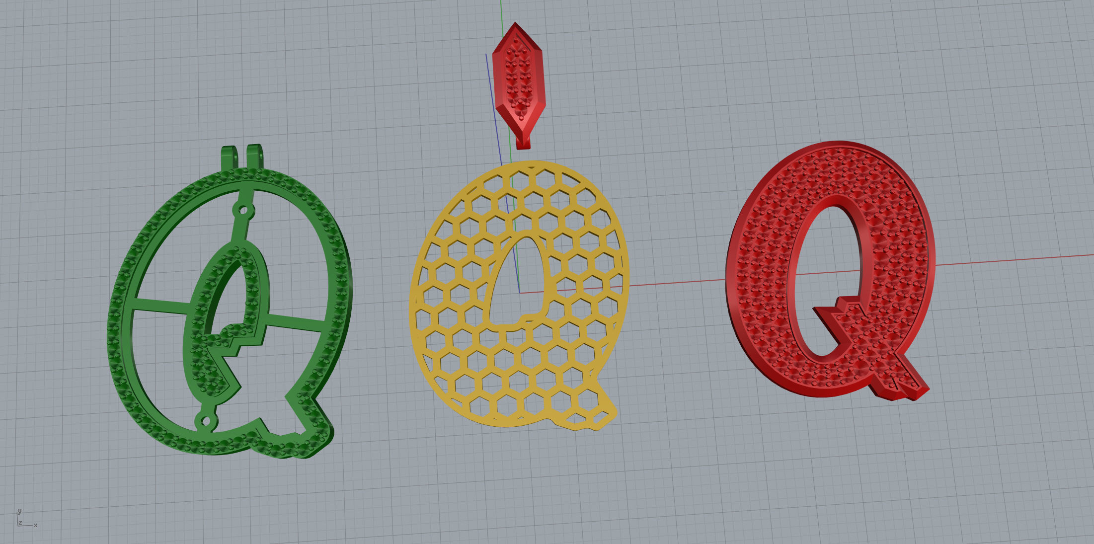 Sketch Font Q 3D print model_9