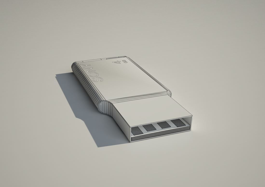 USB pedrive  Low-poly 3D model_4