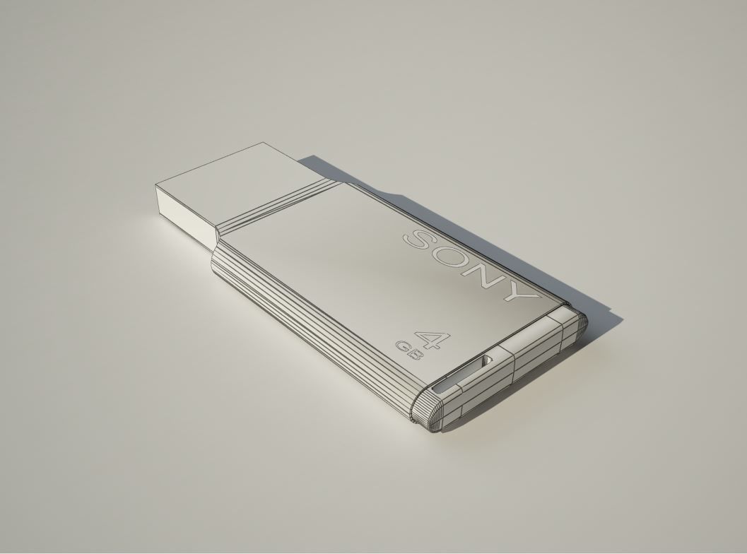 USB pedrive  Low-poly 3D model_3