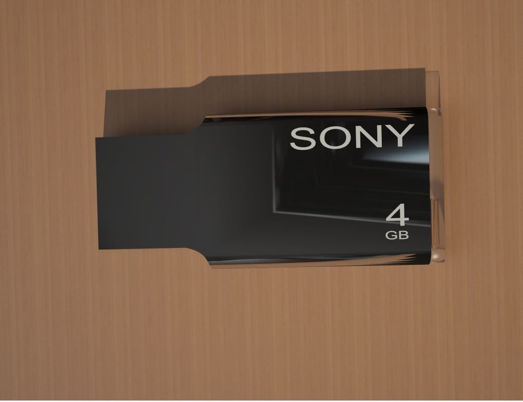 USB pedrive  Low-poly 3D model_1