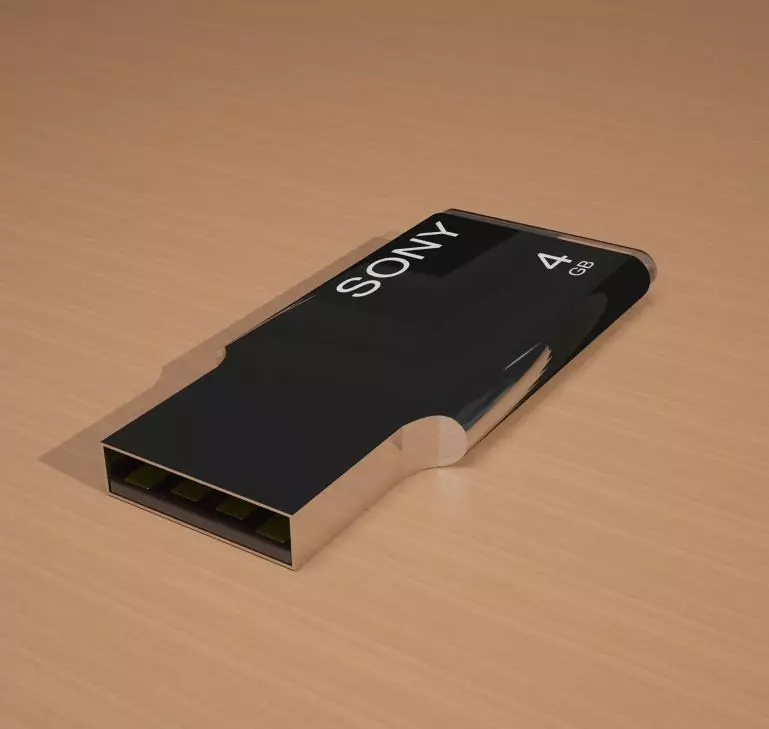 USB pedrive  Low-poly 3D model_0