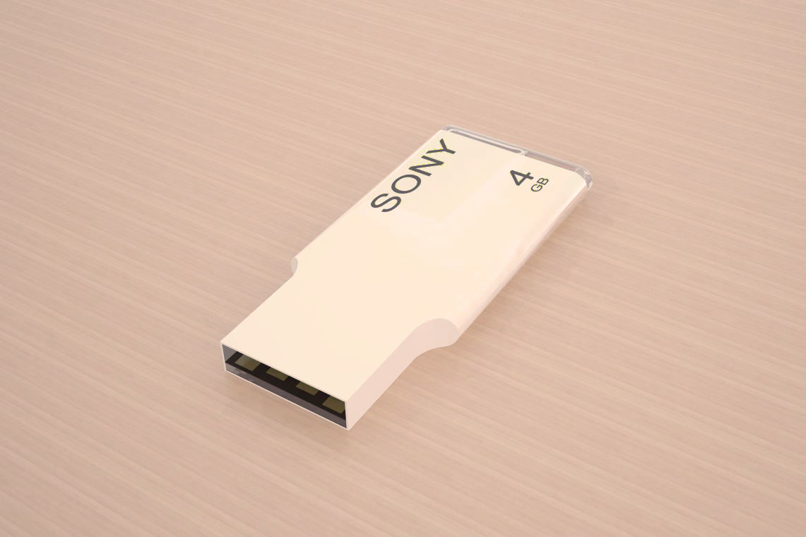 USB pedrive  Low-poly 3D model_6