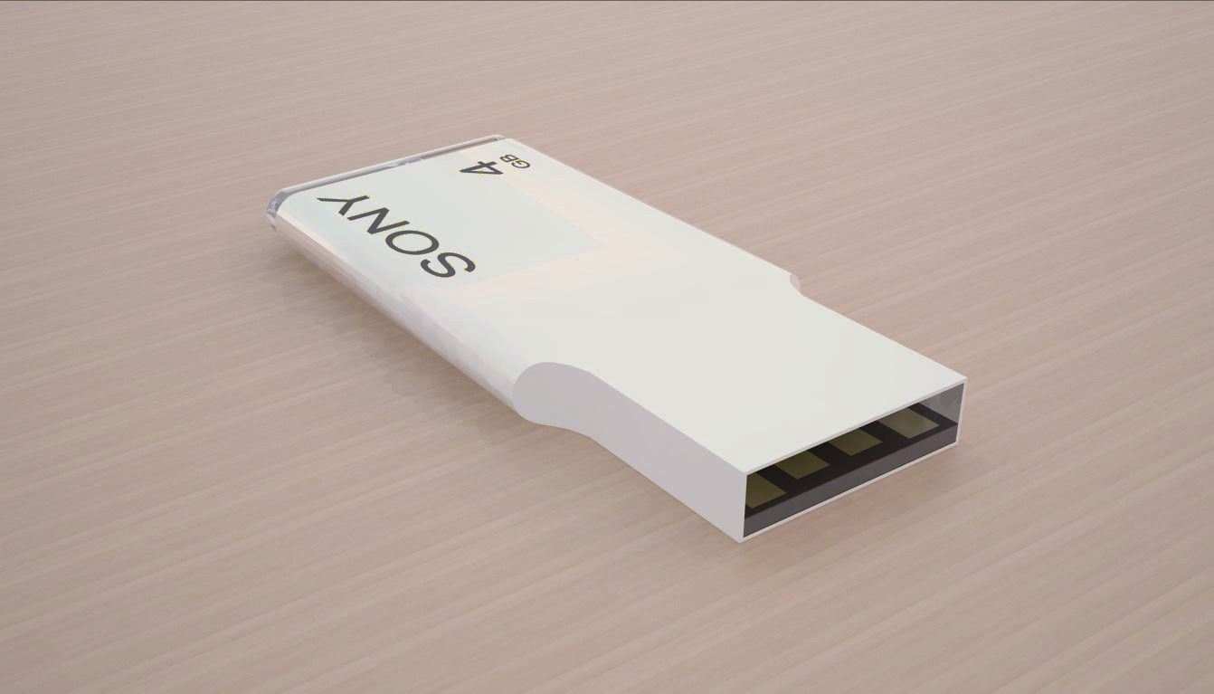 USB pedrive  Low-poly 3D model_7