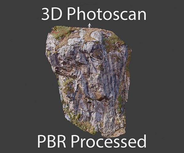 PBR Mountain Cliff  Boulder Alps Scan Low-poly 3D model