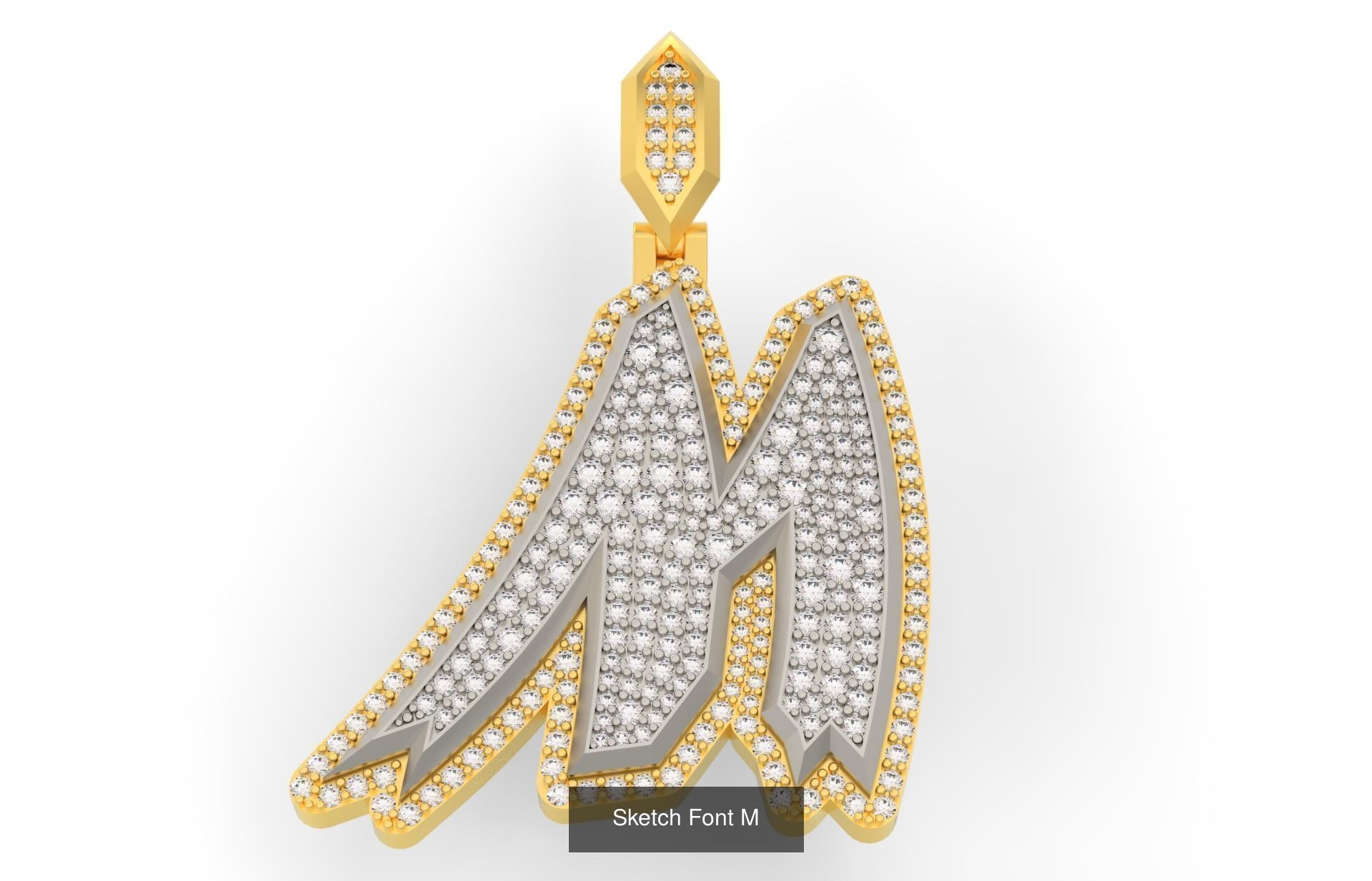 Sketch Font A-Z 3D Model Collection_15