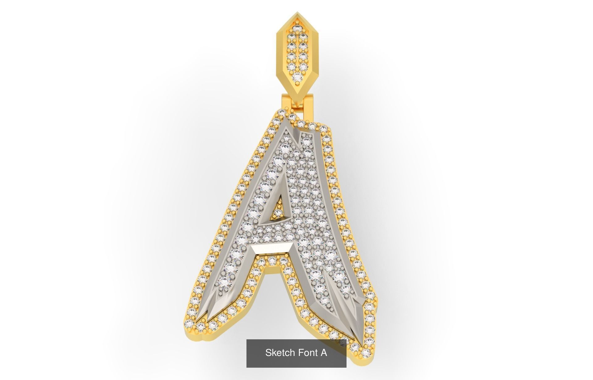 Sketch Font A-Z 3D Model Collection_3