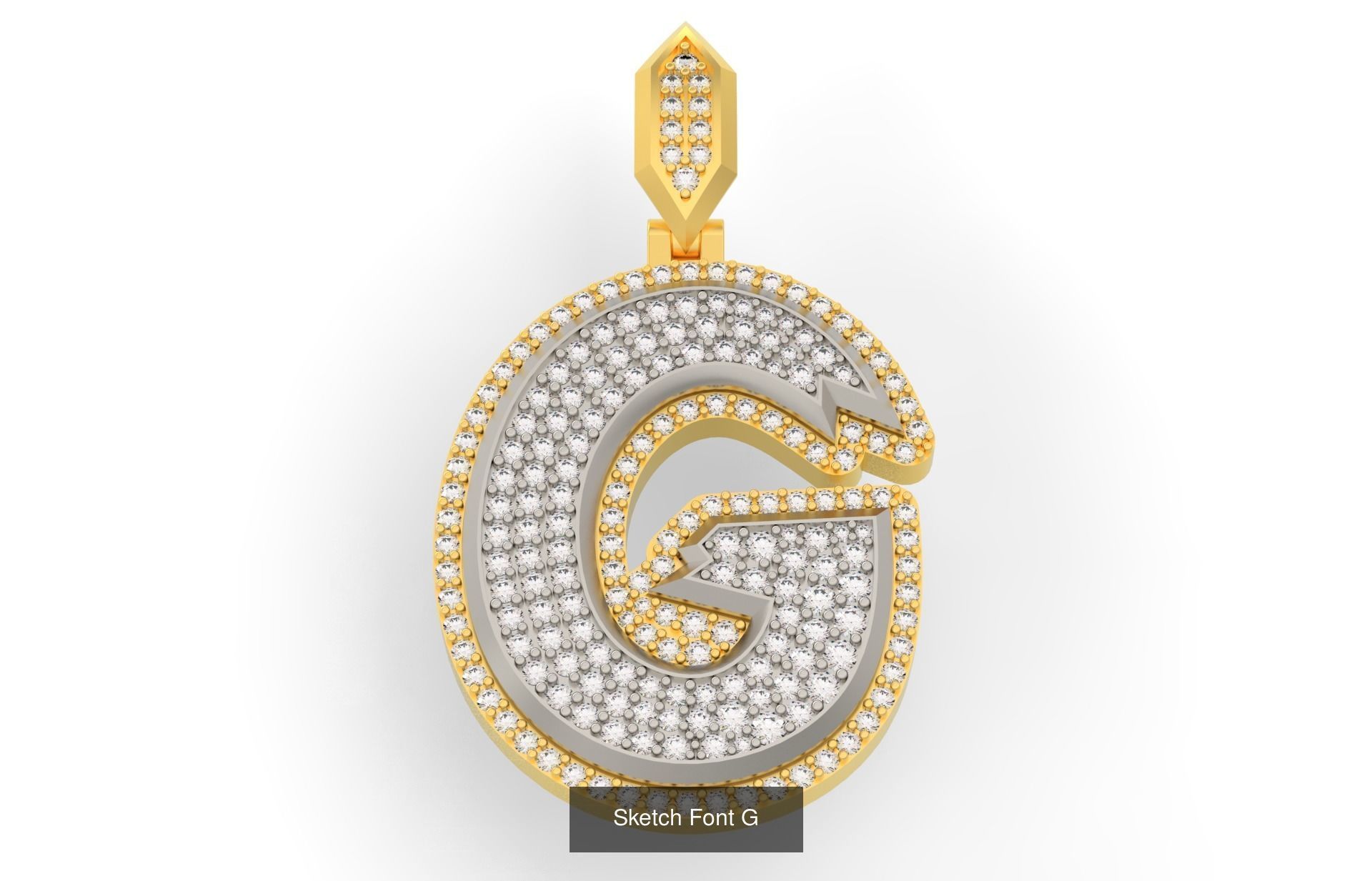 Sketch Font A-Z 3D Model Collection_9