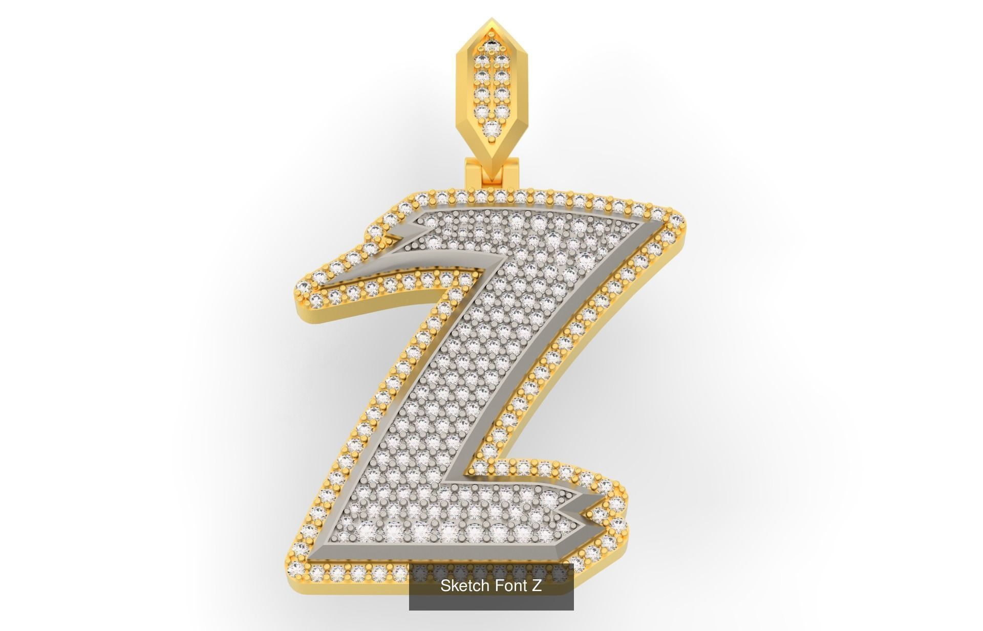 Sketch Font A-Z 3D Model Collection_28