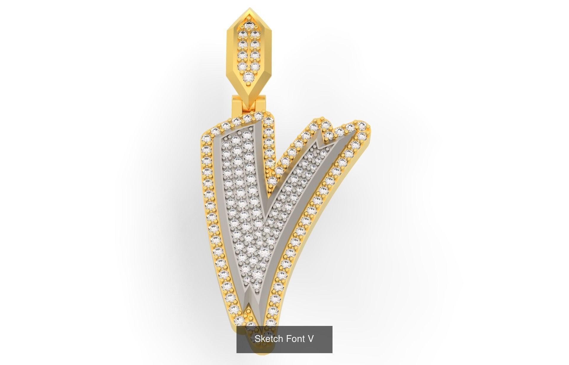 Sketch Font A-Z 3D Model Collection_24