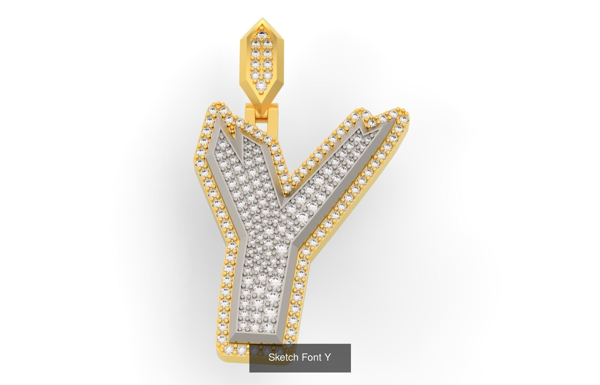 Sketch Font A-Z 3D Model Collection_27