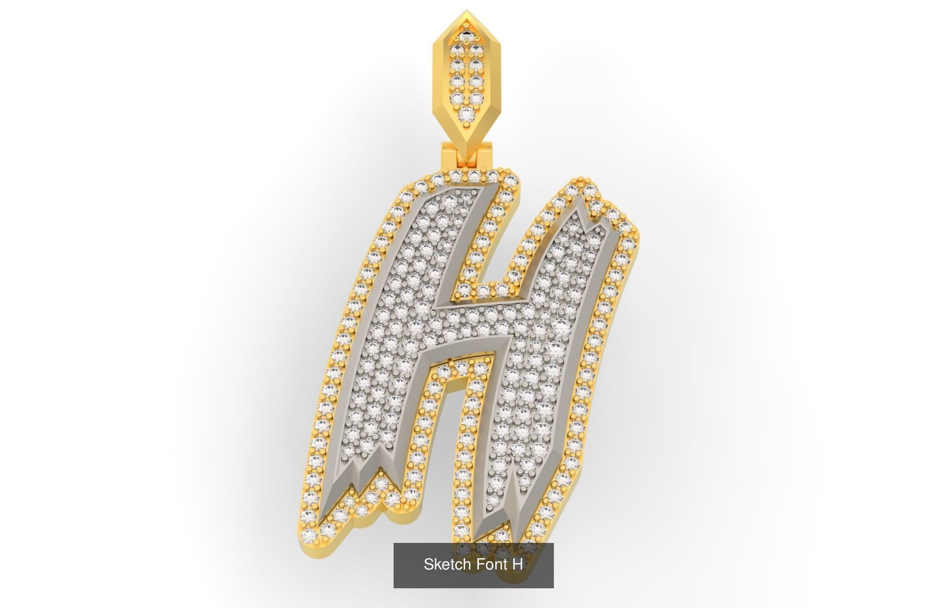 Sketch Font A-Z 3D Model Collection_10