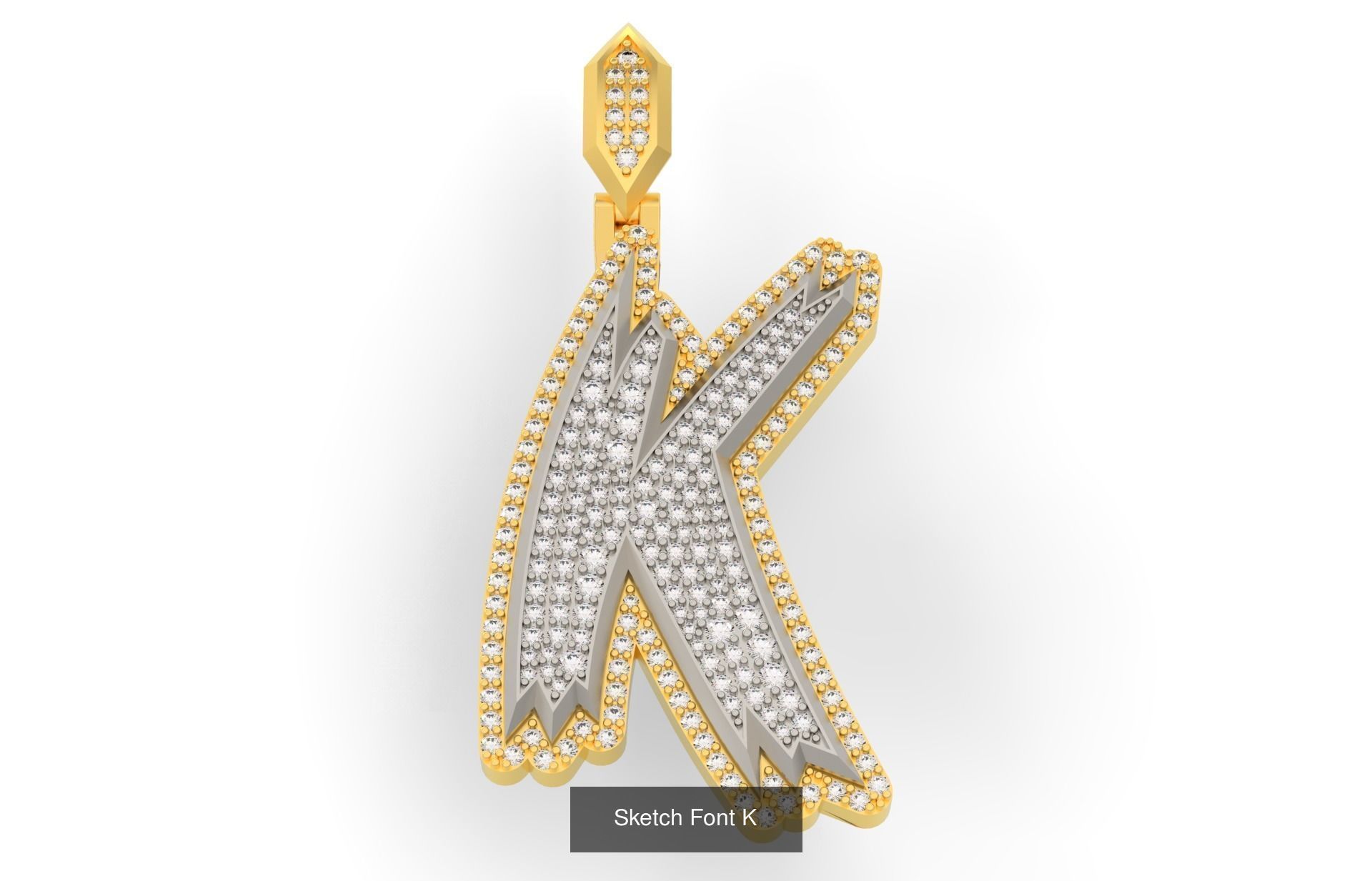 Sketch Font A-Z 3D Model Collection_13