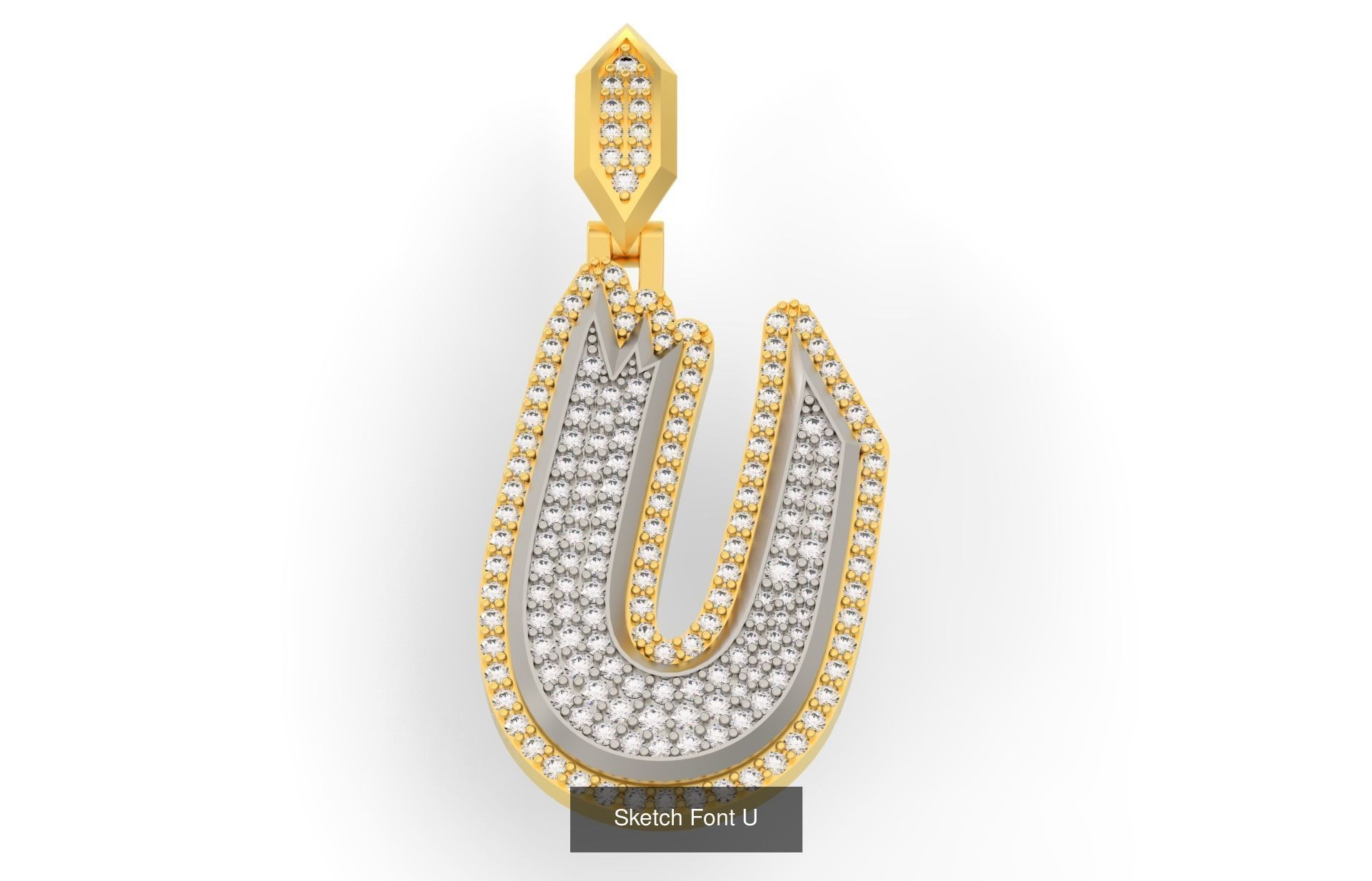 Sketch Font A-Z 3D Model Collection_23