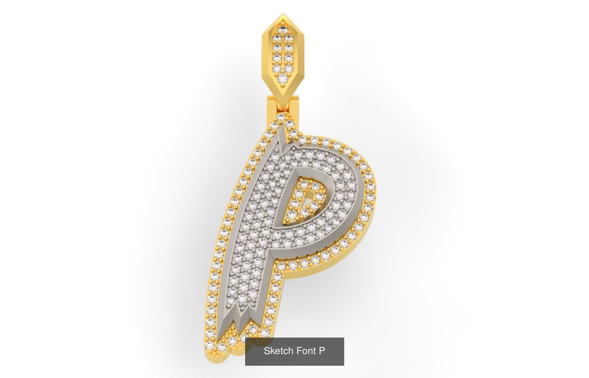 Sketch Font A-Z 3D Model Collection_18