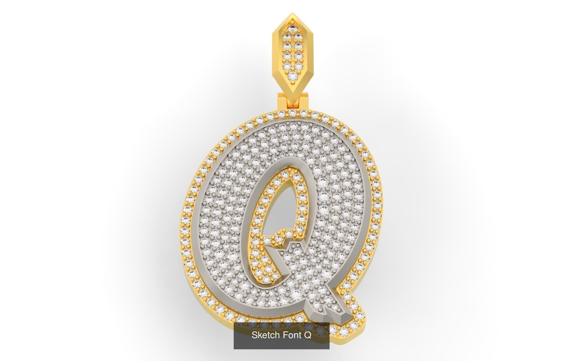 Sketch Font A-Z 3D Model Collection_19