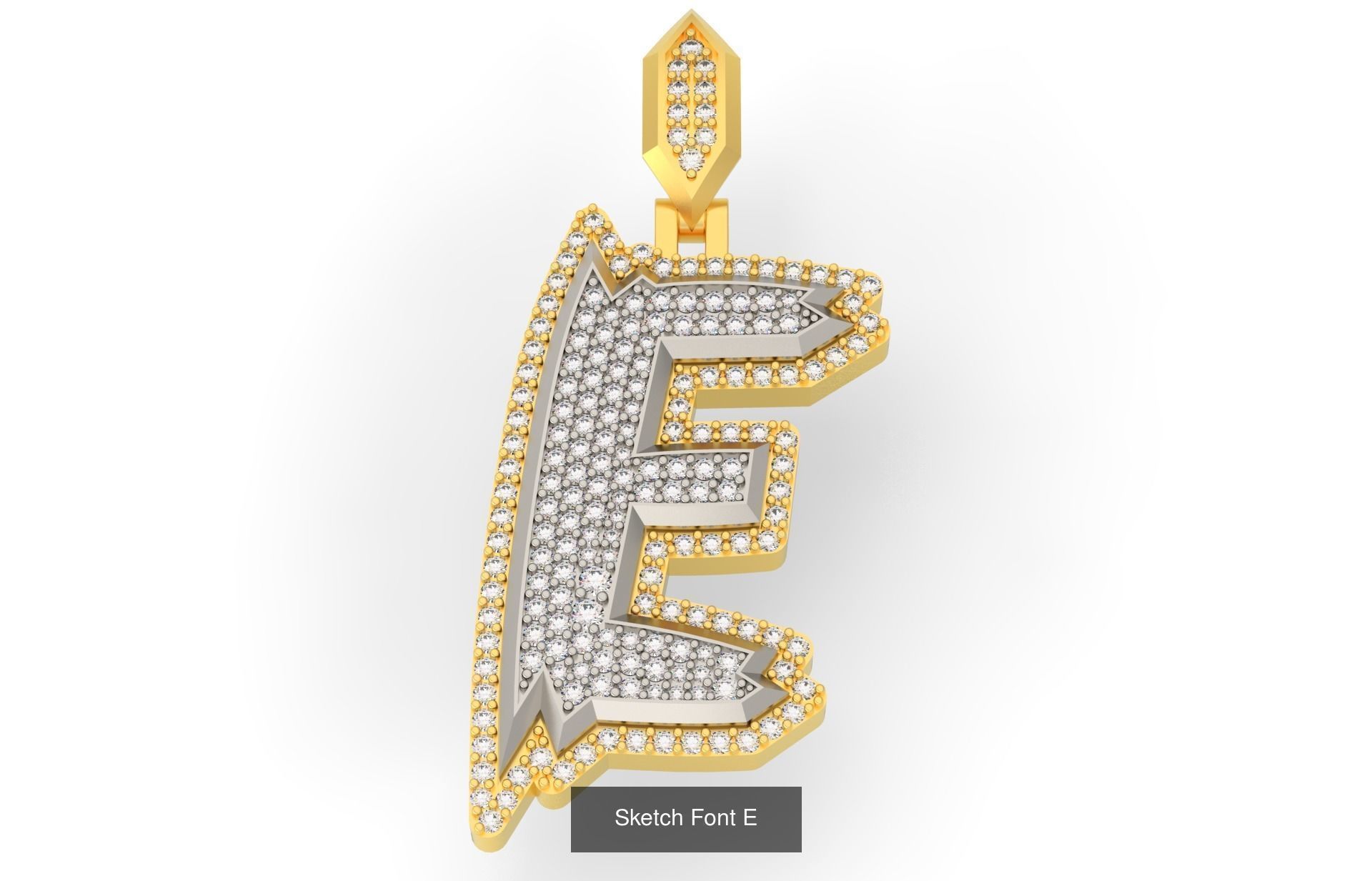 Sketch Font A-Z 3D Model Collection_7