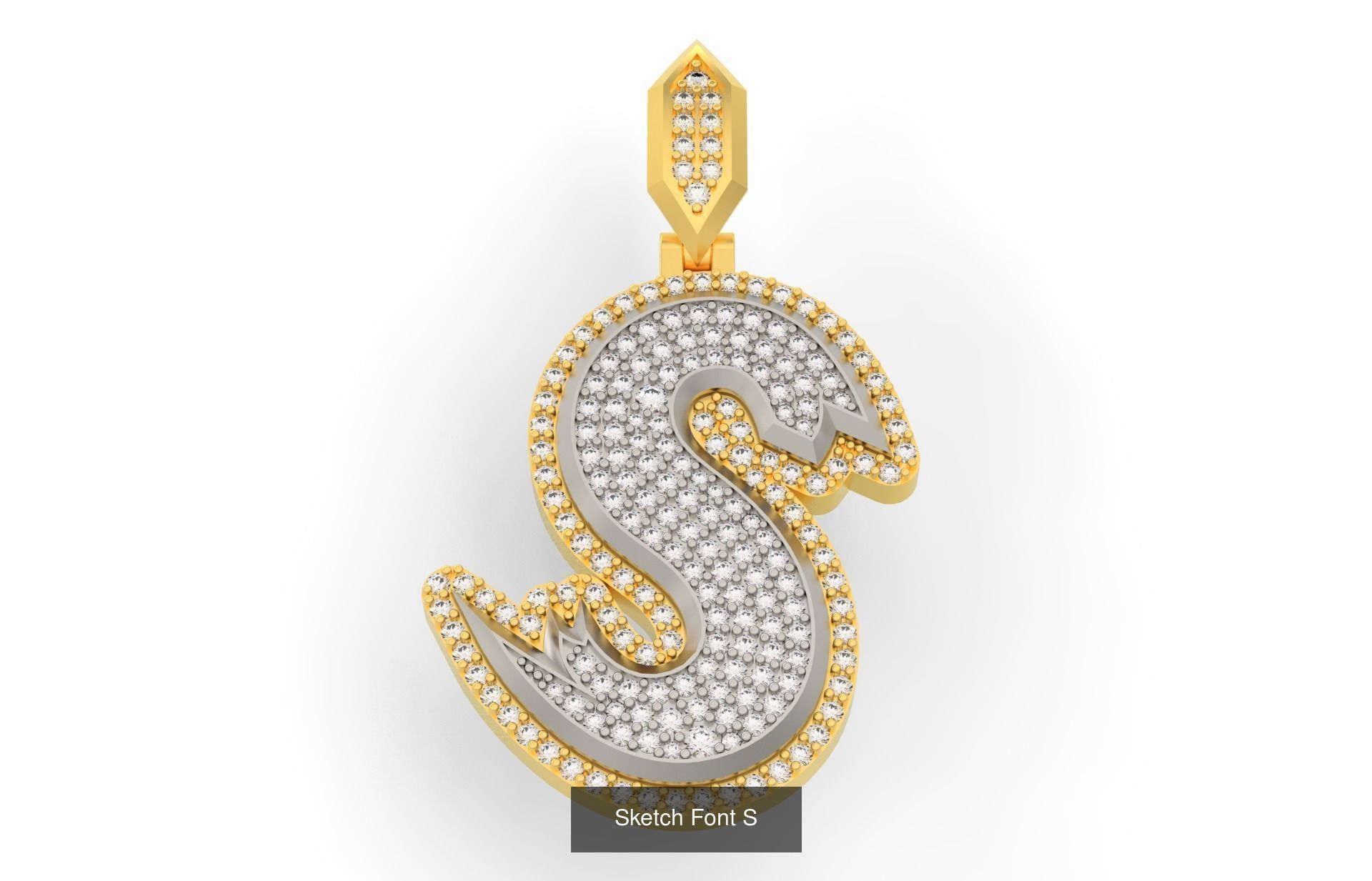 Sketch Font A-Z 3D Model Collection_21