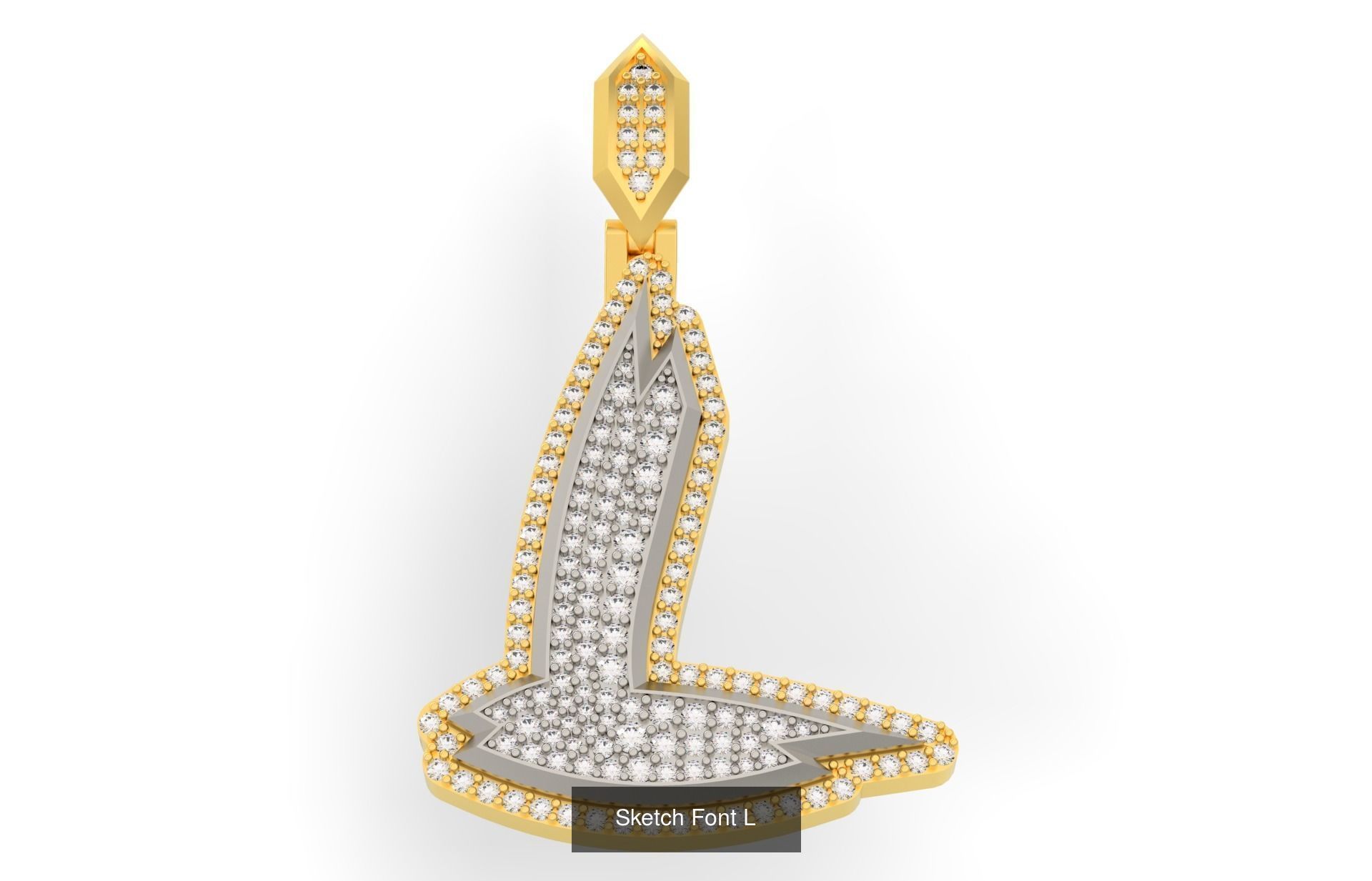 Sketch Font A-Z 3D Model Collection_14