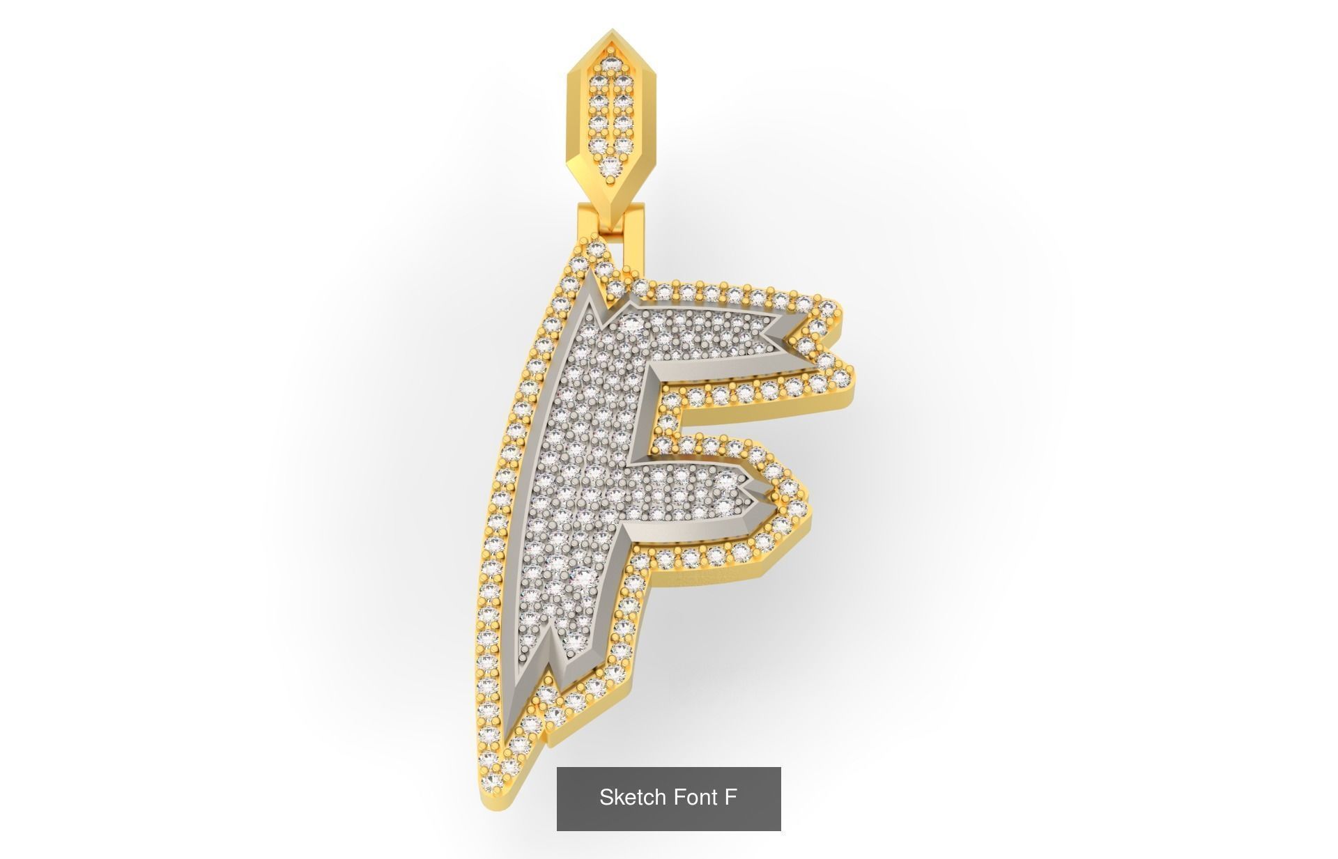 Sketch Font A-Z 3D Model Collection_8