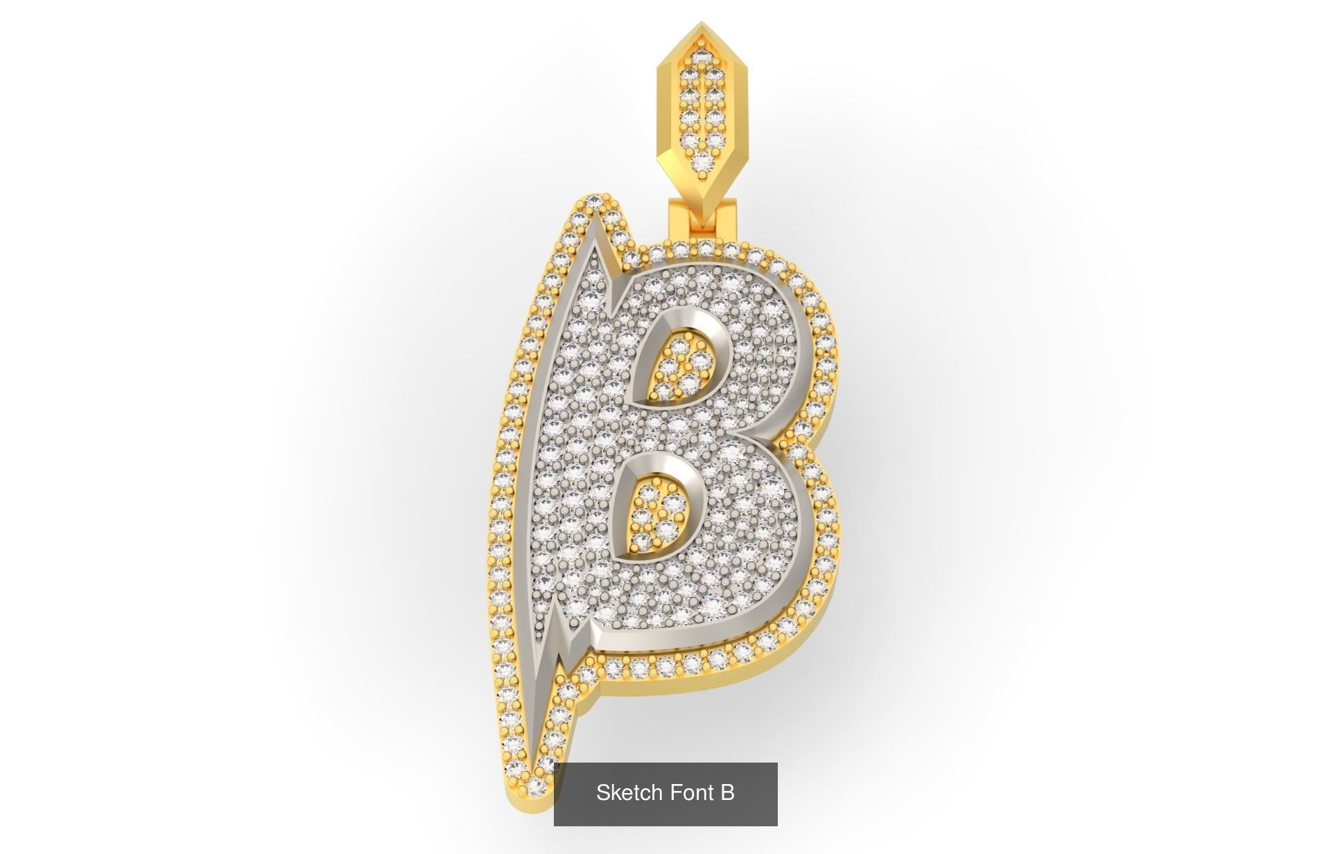 Sketch Font A-Z 3D Model Collection_4