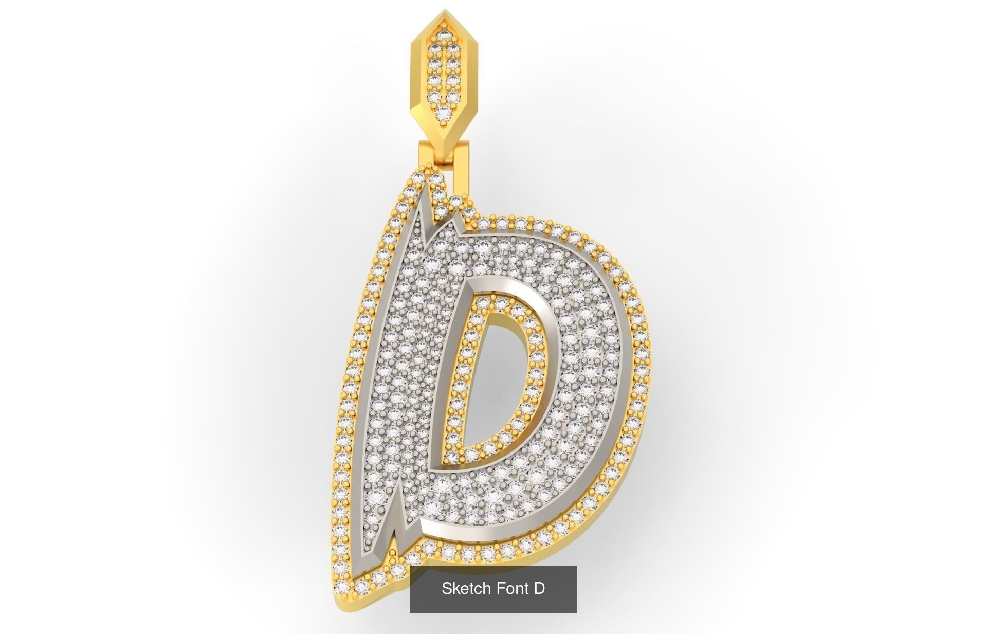 Sketch Font A-Z 3D Model Collection_6