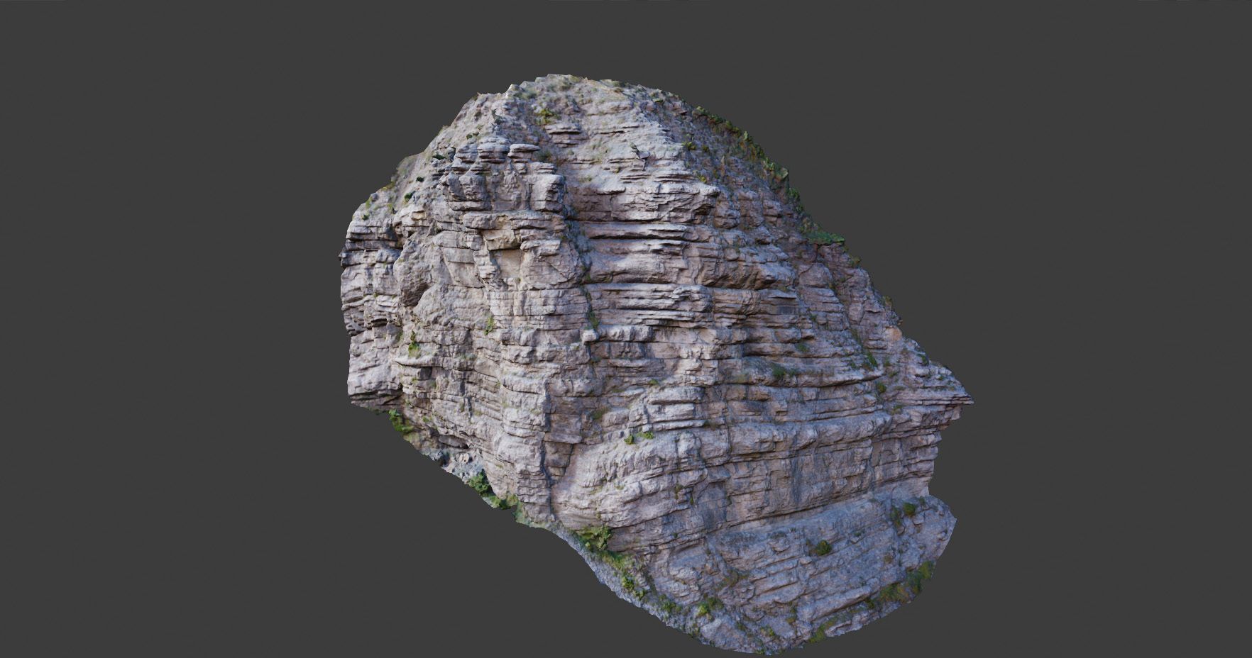 PBR Mountain Cliff Sediment  Alps Scan Low-poly 3D model_4