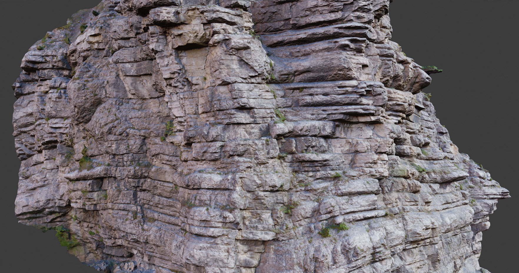 PBR Mountain Cliff Sediment  Alps Scan Low-poly 3D model_18