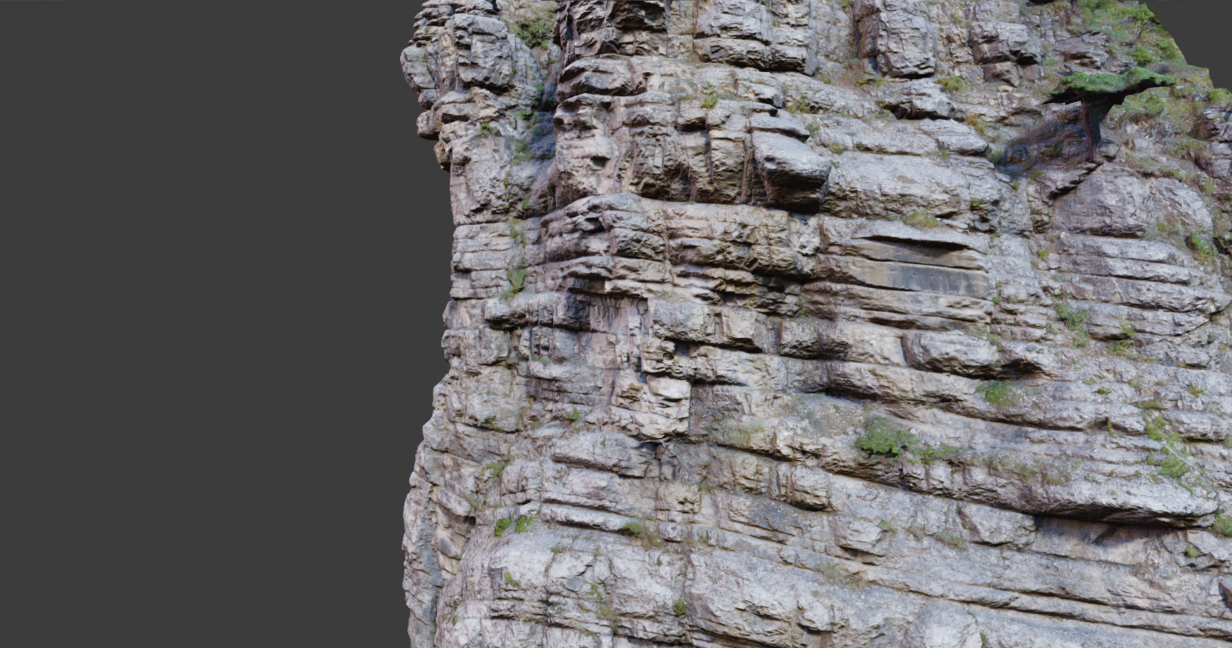 PBR Mountain Cliff Sediment  Alps Scan Low-poly 3D model_19