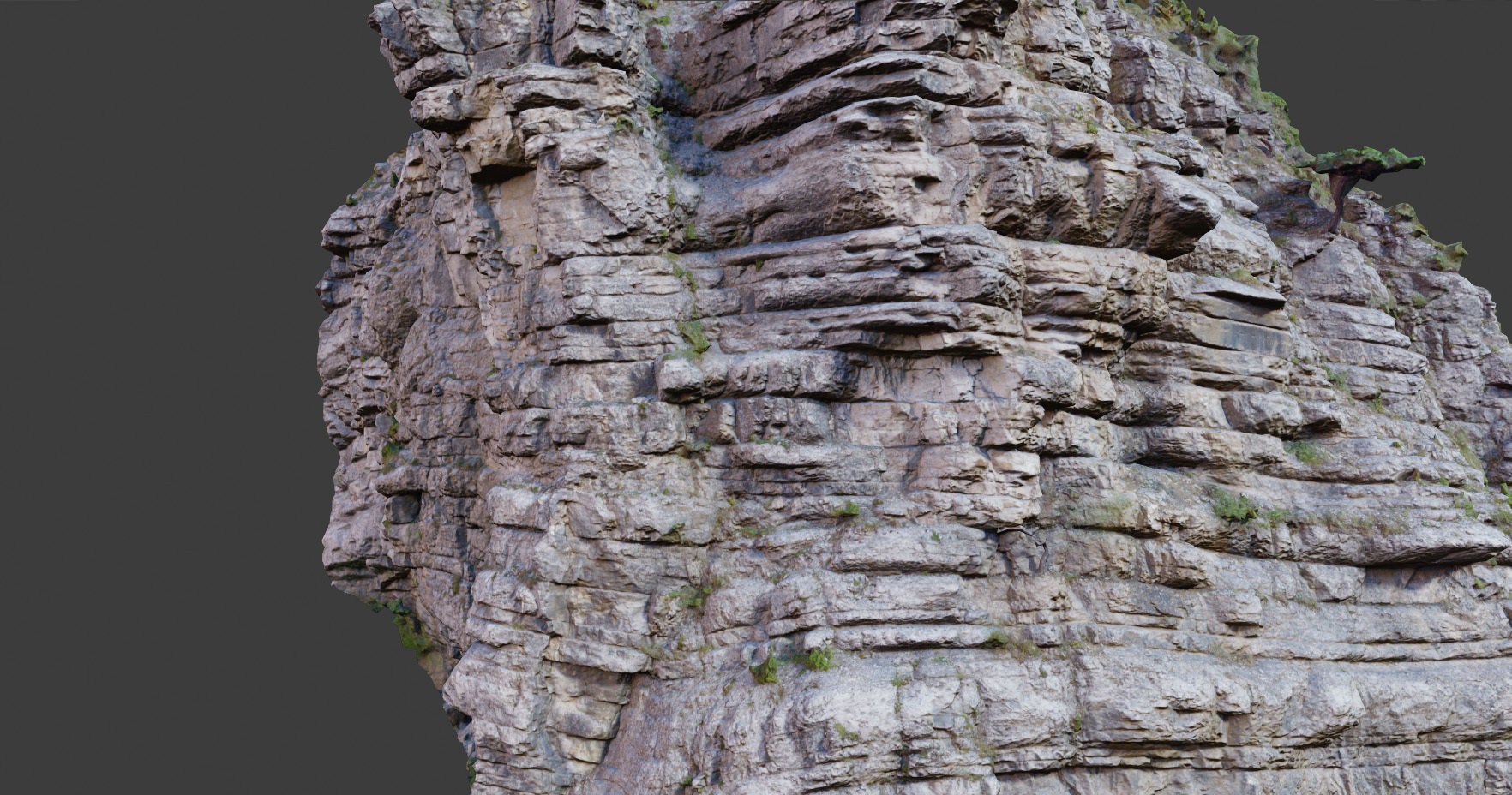 PBR Mountain Cliff Sediment  Alps Scan Low-poly 3D model_6