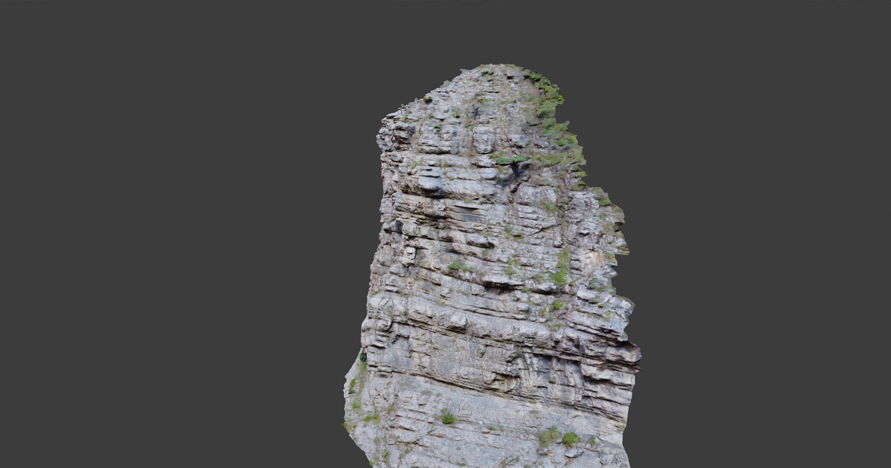PBR Mountain Cliff Sediment  Alps Scan Low-poly 3D model_9