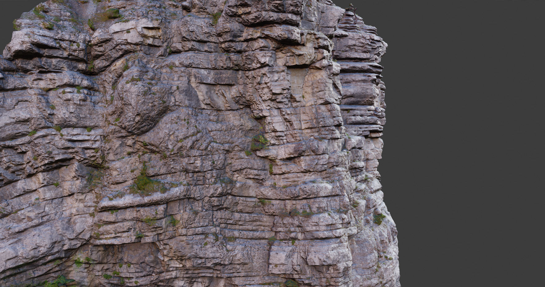 PBR Mountain Cliff Sediment  Alps Scan Low-poly 3D model_17