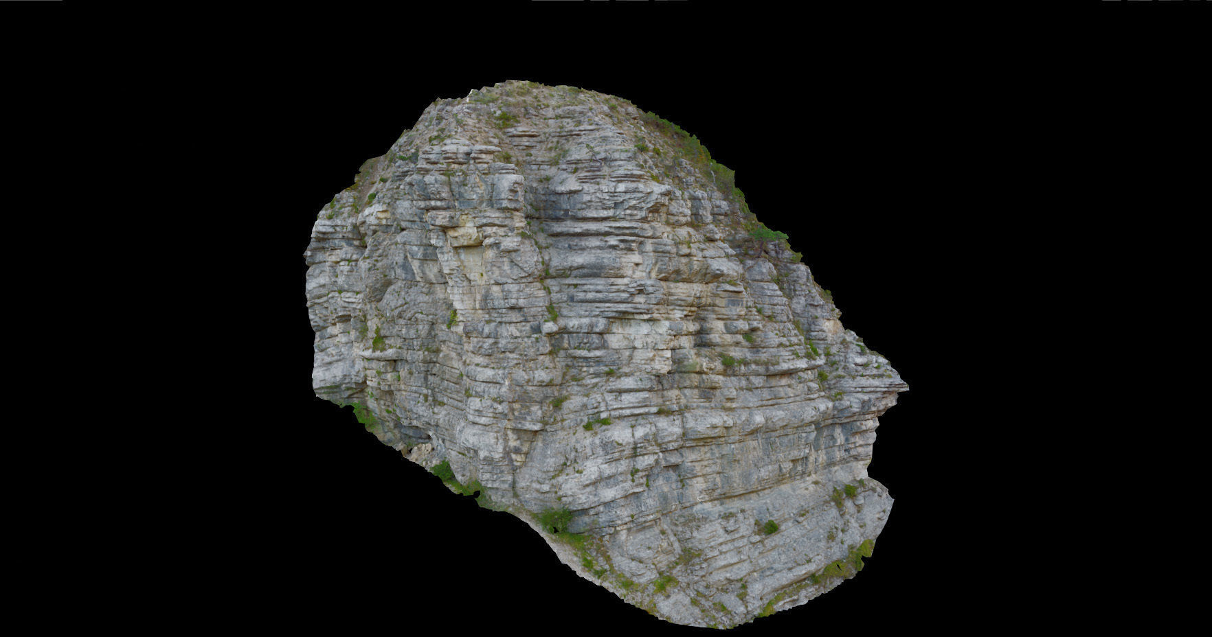 PBR Mountain Cliff Sediment  Alps Scan Low-poly 3D model_1