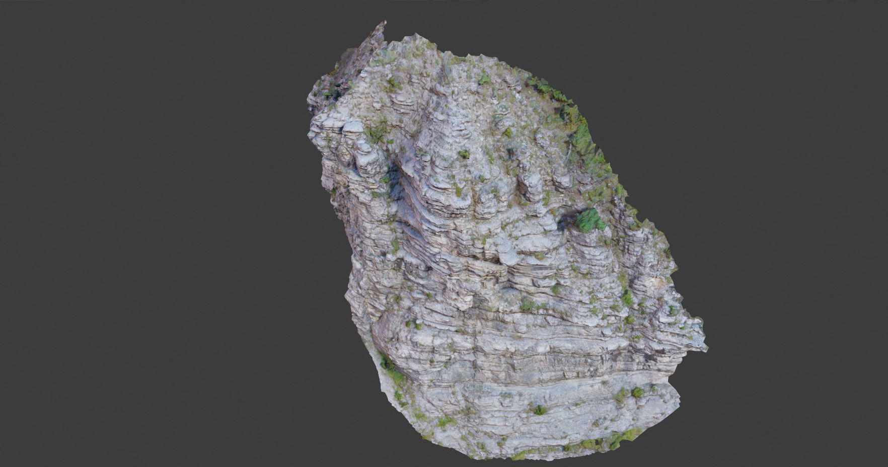 PBR Mountain Cliff Sediment  Alps Scan Low-poly 3D model_10