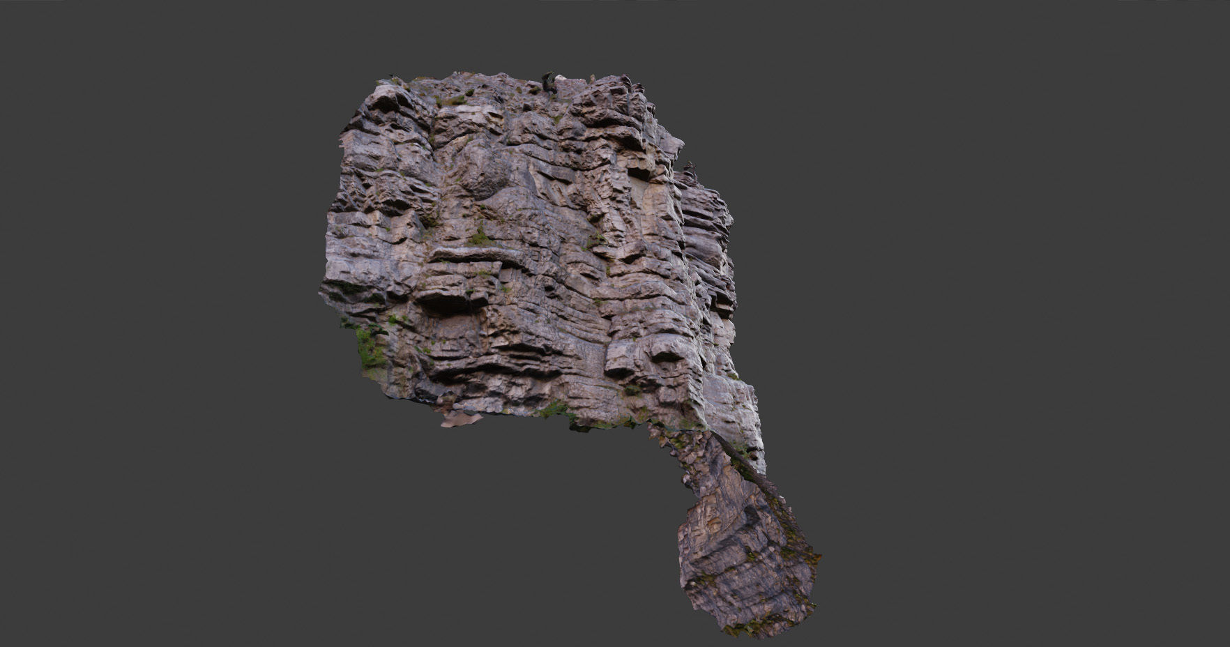 PBR Mountain Cliff Sediment  Alps Scan Low-poly 3D model_14