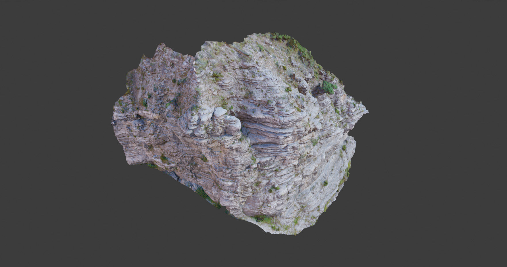 PBR Mountain Cliff Sediment  Alps Scan Low-poly 3D model_11