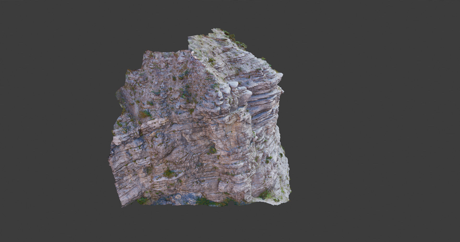 PBR Mountain Cliff Sediment  Alps Scan Low-poly 3D model_12