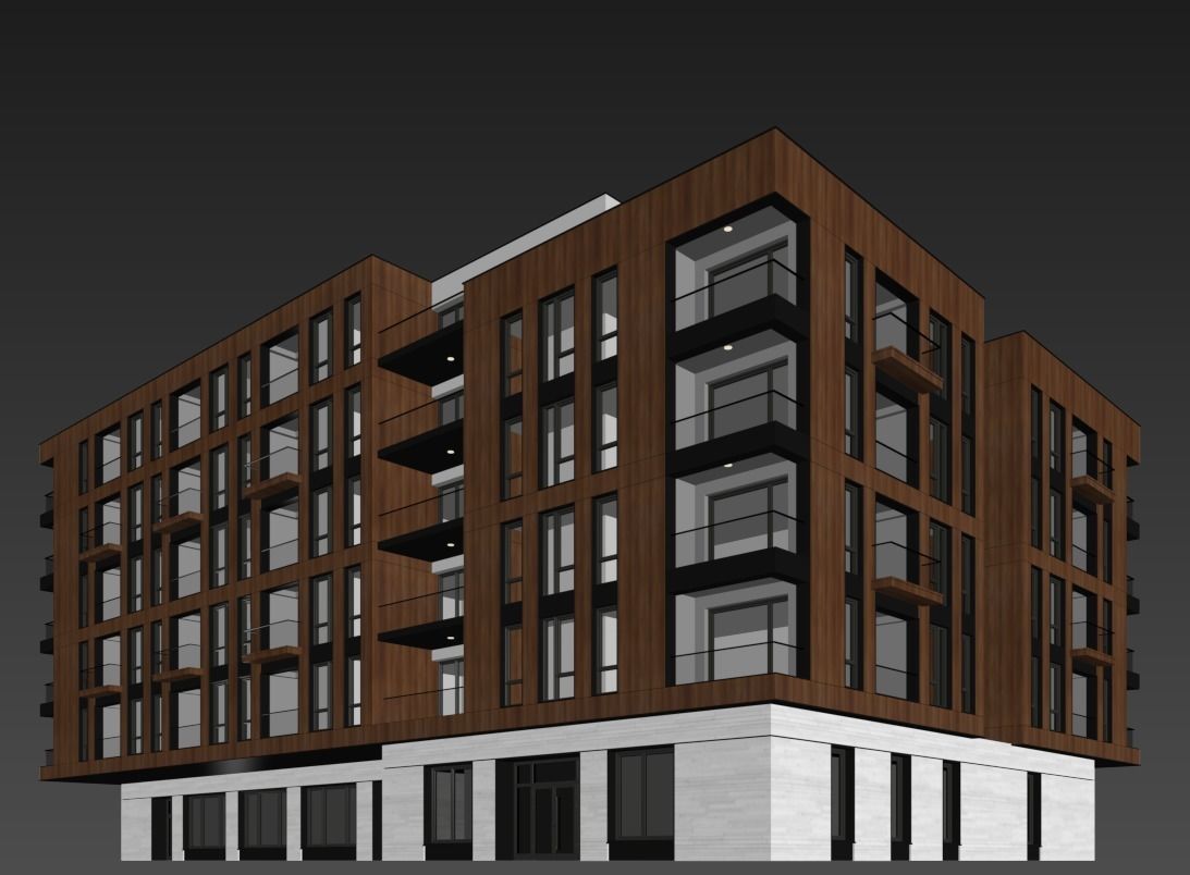 Modern residential building 17 3D model_9