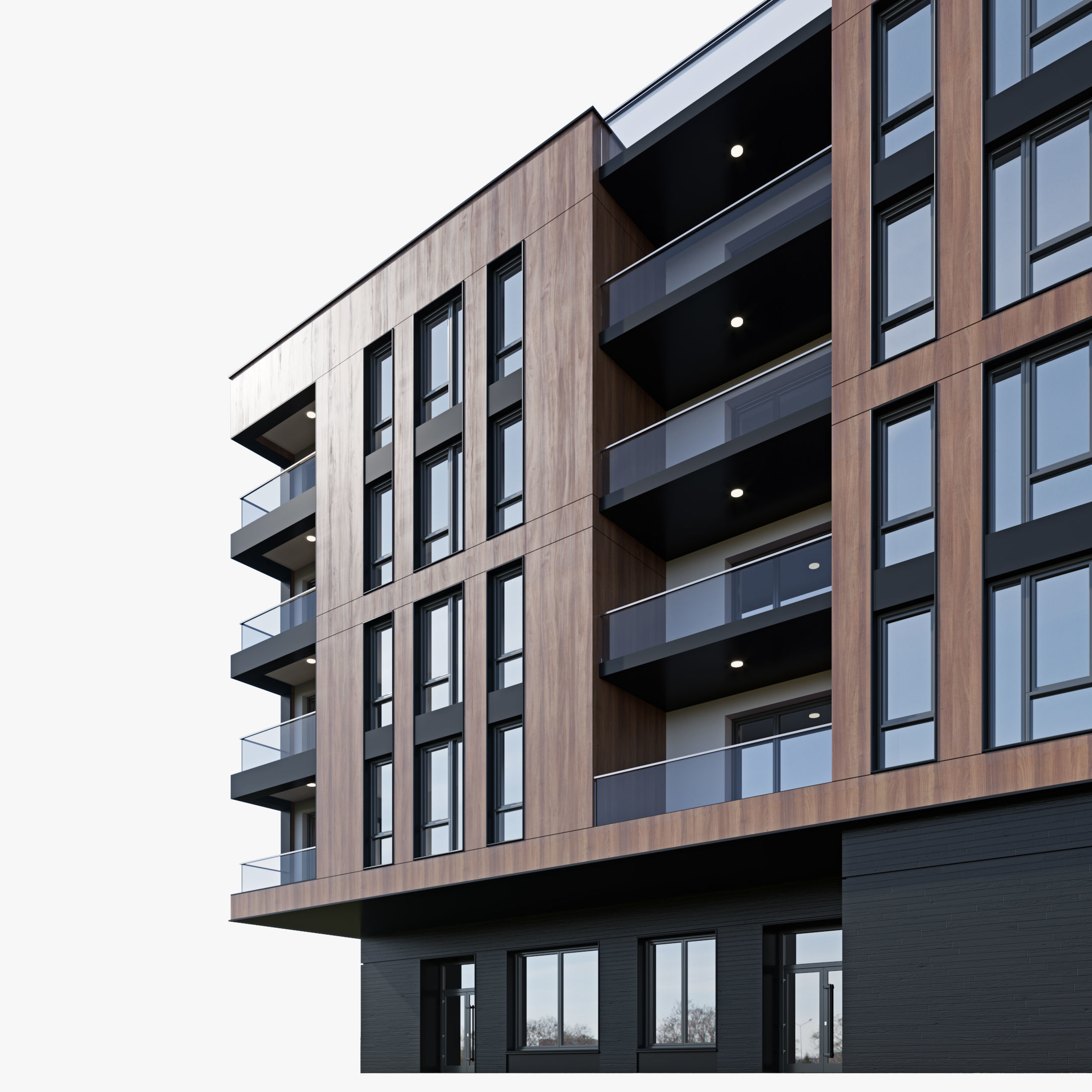 Modern residential building 17 3D model_6