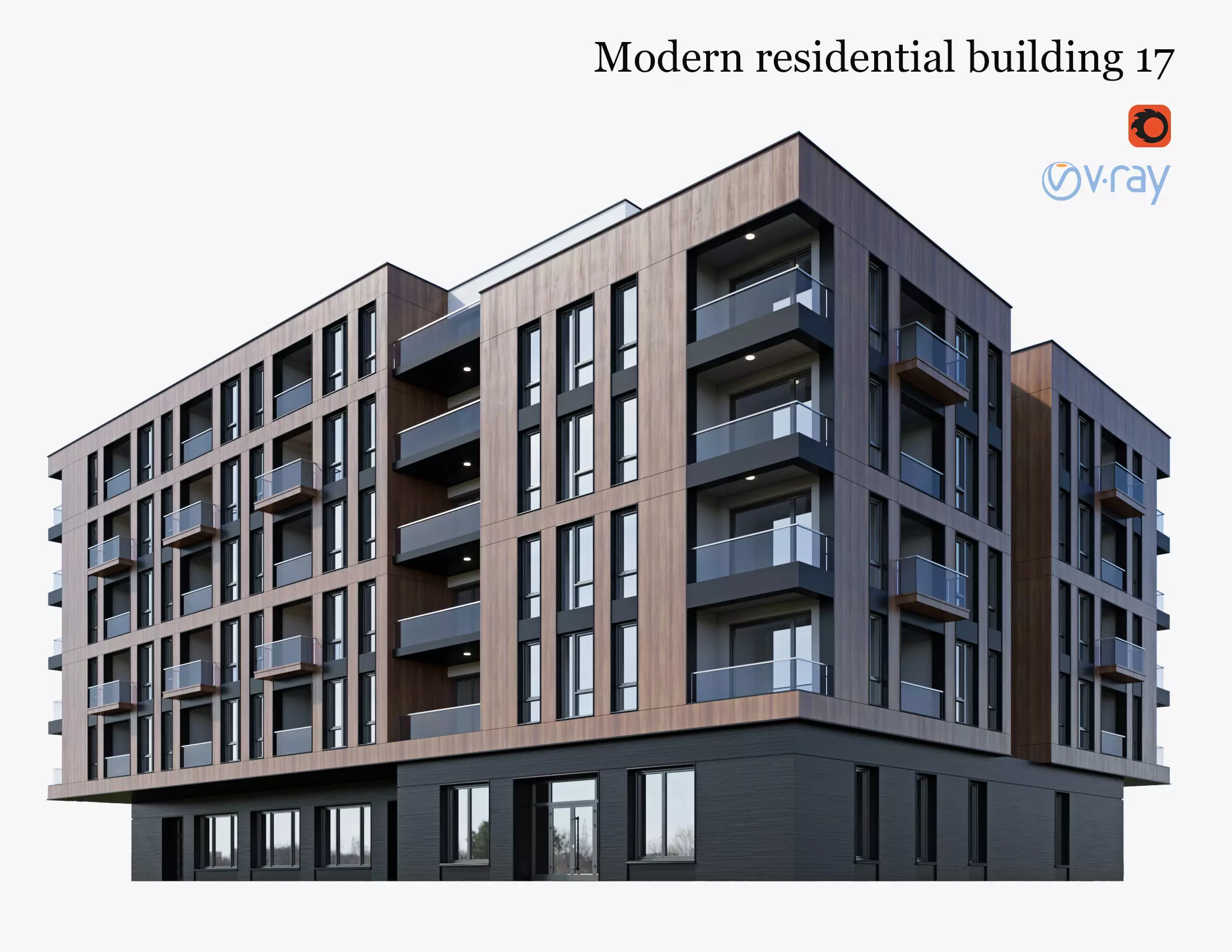 Modern residential building 17 3D model_0